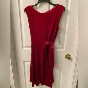 Red velour size 8 Chelsea Rose side tie dress